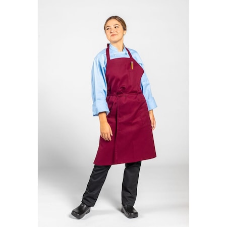 Uncommon Threads Pencil Patch Pocket Bib Burgundy 3004-0300